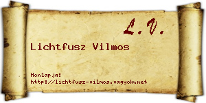 Lichtfusz Vilmos névjegykártya